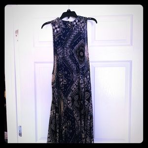 Free People Navy/Cream Slip Dress